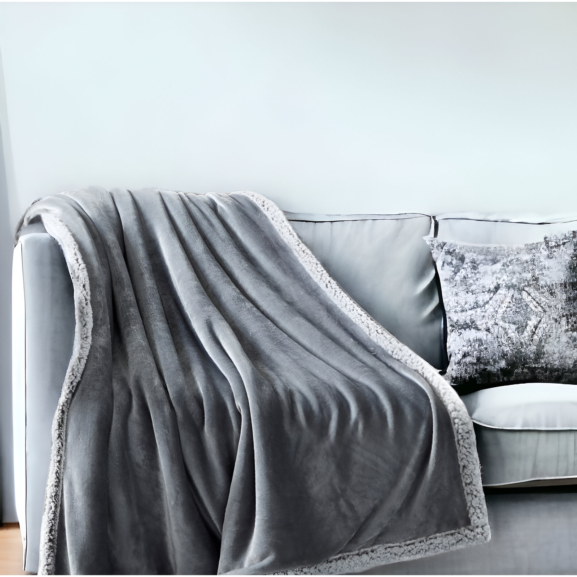 50 X 60 Light Gray Knitted Polyester Plush Throw Blanket Bed Bath Beyond 39174383