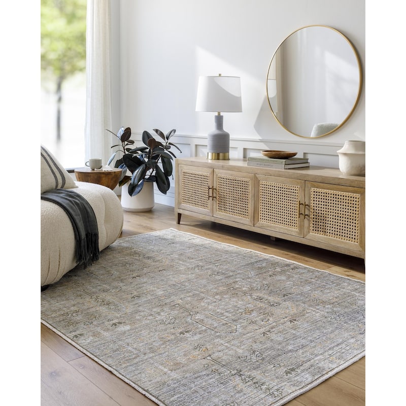 Becki Owens x Livabliss Darling Updated Traditional Washable Area Rug - 7'7" x 9'6" - Taupe/Ice Blue