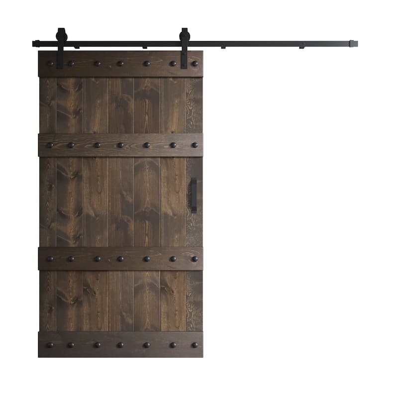 Coast Sequoia 42in x 84in Castle Series Pine Wood Sliding Barn Door With Hardware Kit