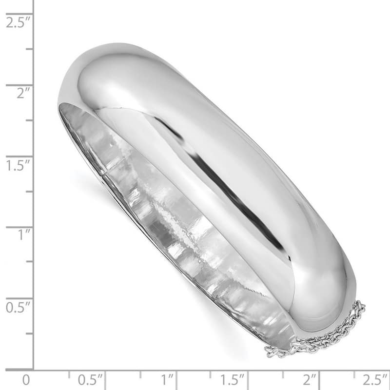 Curata 925 Sterling Silver 7.5" 15mm Wide Polished Hinged Bangle Bracelet