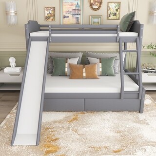 Twin over Full Bunk Bed with Two Drawers and Slide - Bed Bath & Beyond ...