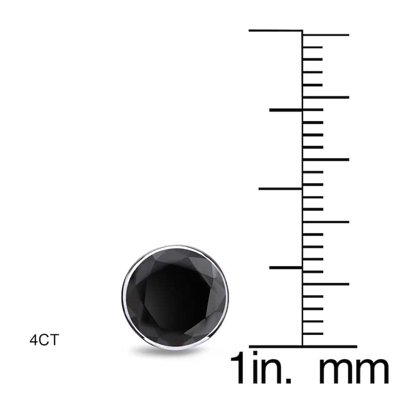 Auriya 1/2 to 4ctw Round Black Diamond Stud Earrings 14k White Gold Bezel-set