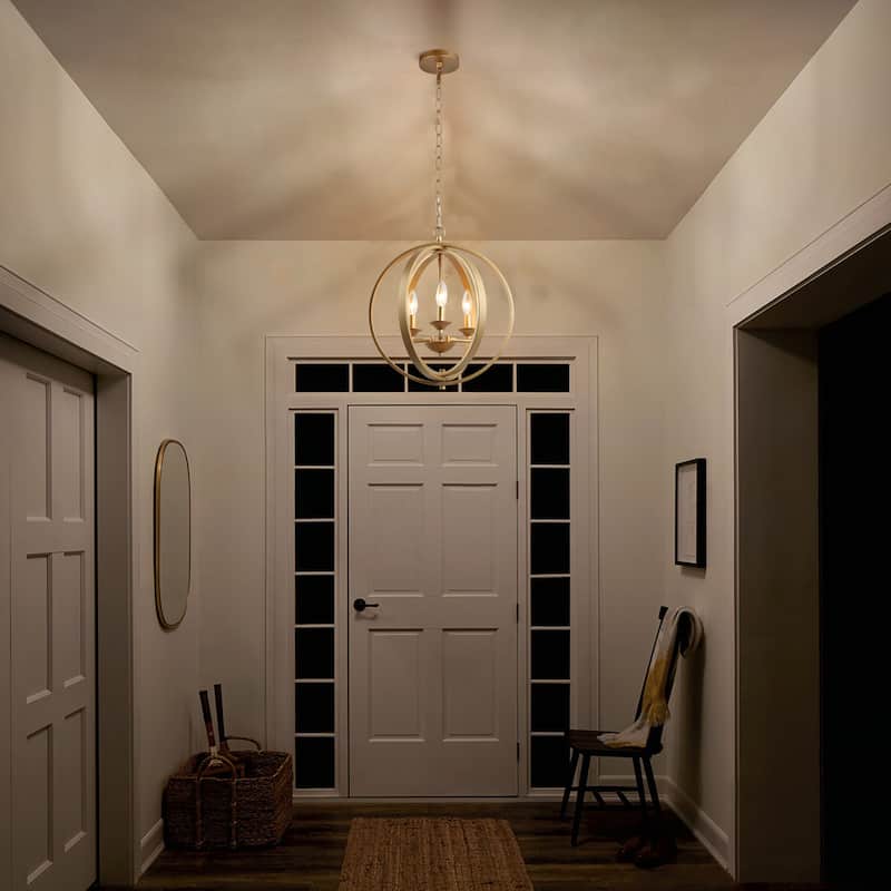 Rella Modern Metal Globe Cage Drum Chandelier Adjustable Farmhouse Kitchen Pendant Light