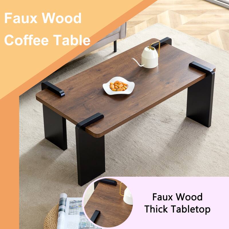 Modern MDF Coffee Table - Minimalist Design, 39.3" L