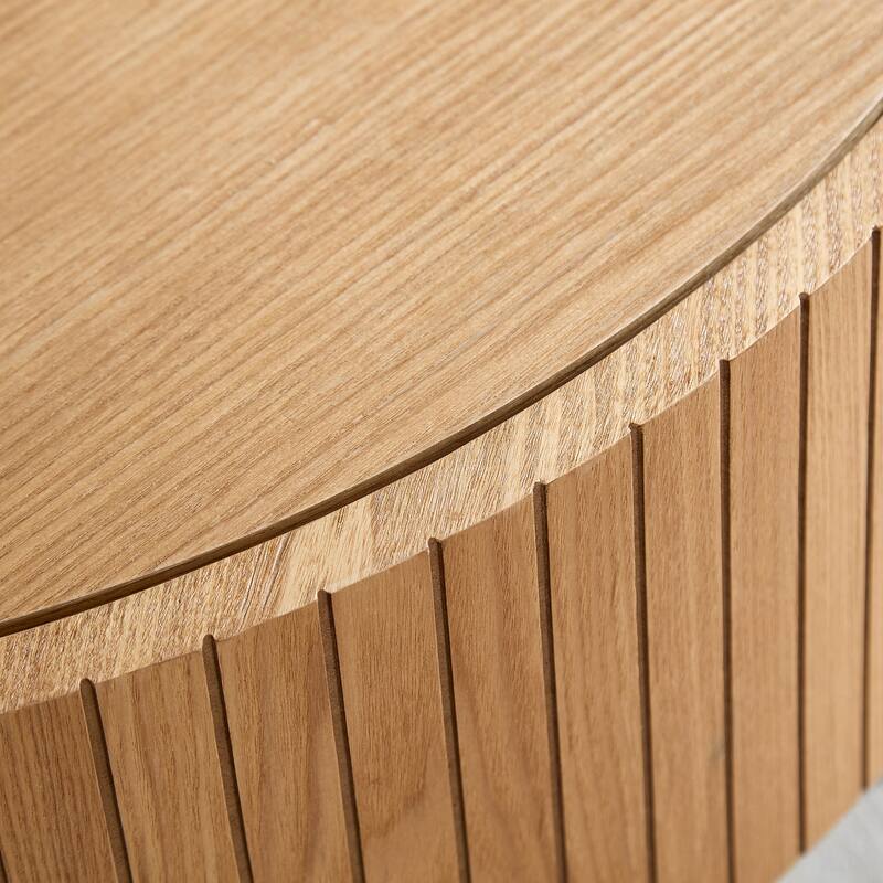 Modern Round Coffee Table with Storage