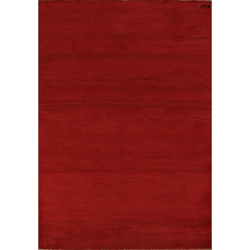 Gabbeh Modern Area Rug Handmade Oriental Red Wool Carpet - 5'6" x 7'10"