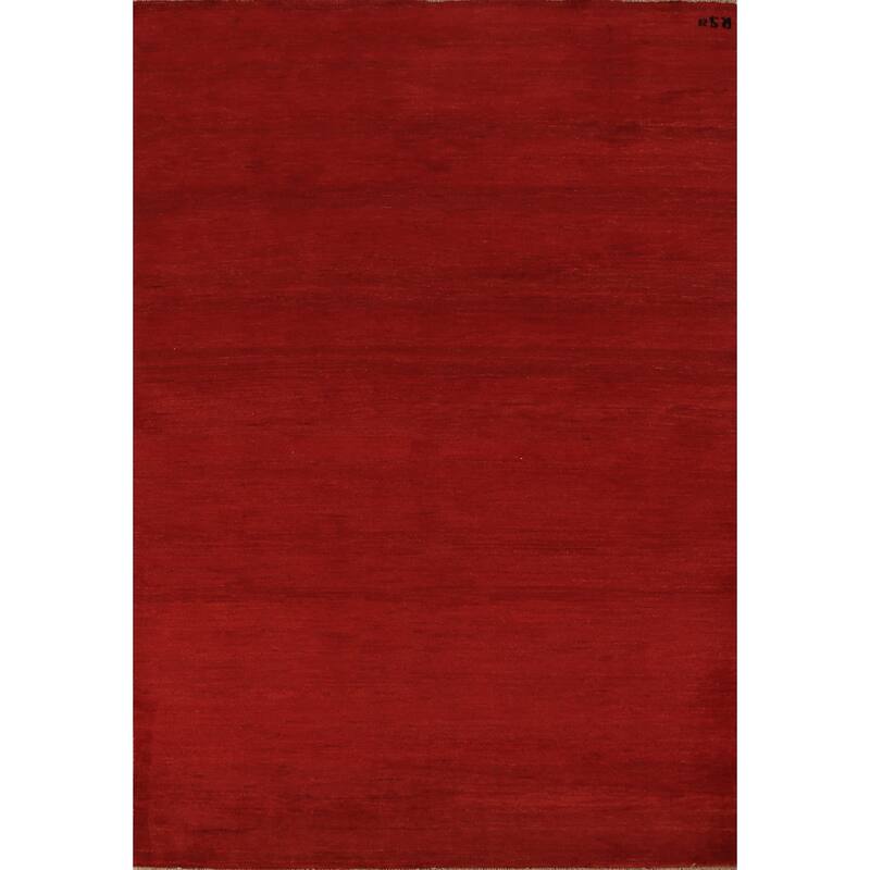 Gabbeh Modern Area Rug Handmade Oriental Red Wool Carpet - 5'6" x 7'10"