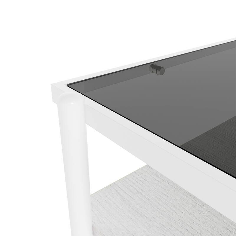 Rectangle Coffee Table with Tempered Glass Top