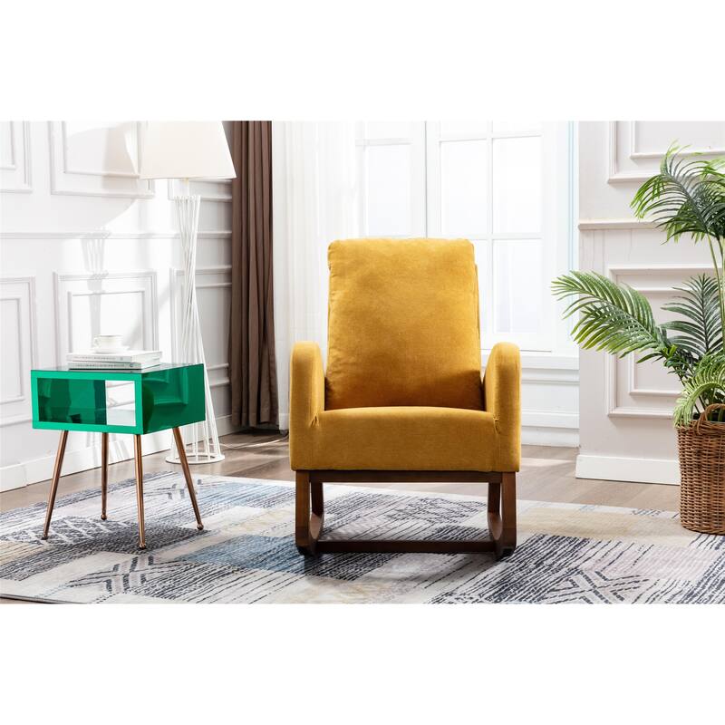 Modern Fabric Rocking Chair - Yellow