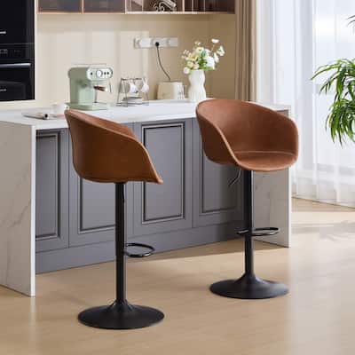 Mid-Century Modern Adjustable Swivel Bar Stools