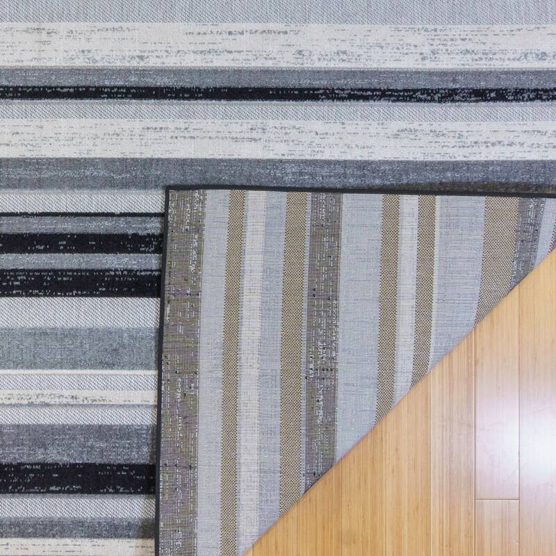 Gertmenian Kalari Modern Bold Multicolored High-Low UV Protected Polypropylene Woven Indoor/ Outdoor Area Rug Collection