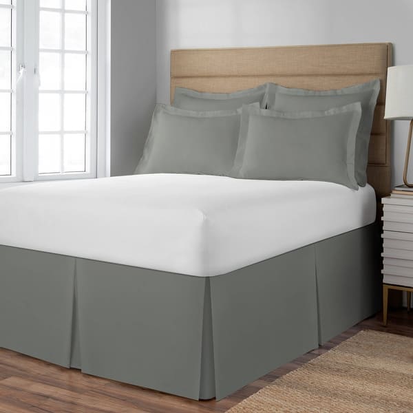 slide 2 of 3, Porch & Den Coquille Silver 21-inch Drop Length Twin-size Bed Skirt