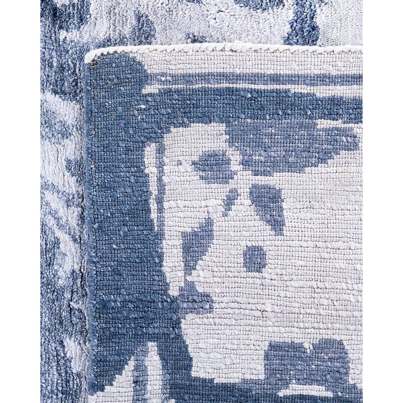 Modern One-of-a-Kind Hand-Knotted Area Rug, Blue - 8' 2" x 10' 2"