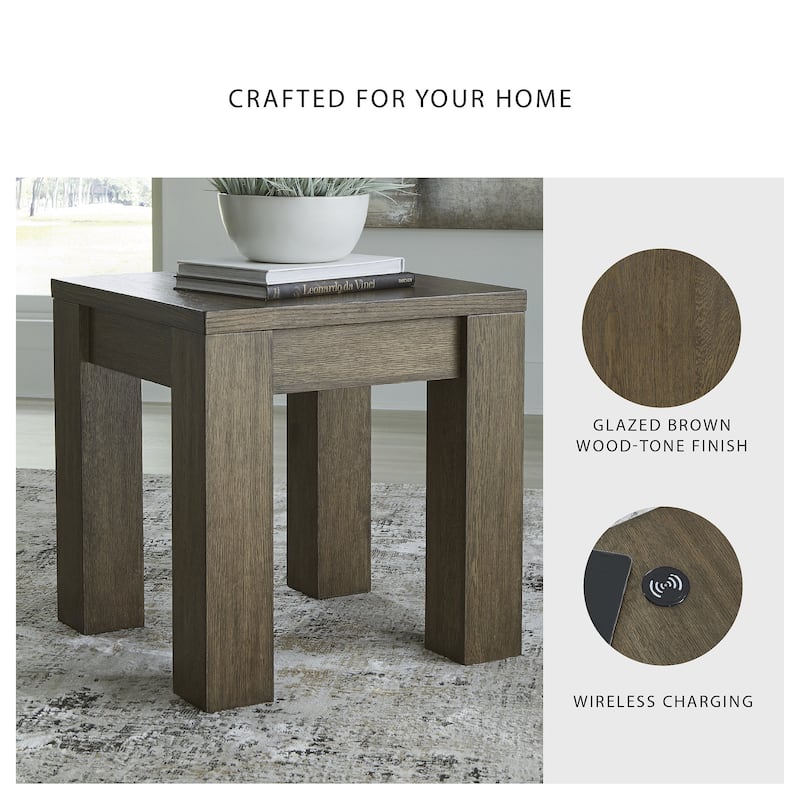 Signature Design by Ashley Rosswain Brown End Table - 24"W x 24"D x 25"H