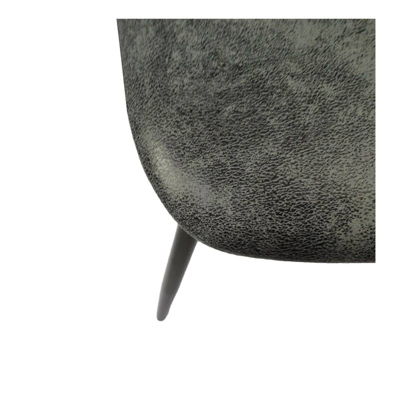 Modern Set of 4 Dining Chairs with Arched Backrest and Cushioned Seat and Black Metal Legs for Dining Room and Living Room