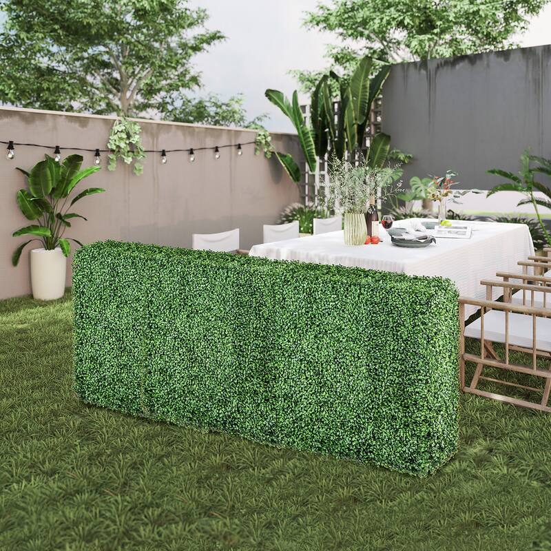 Gymax Artificial Plant Wall w/ Realistic PE Leaves Zip Ties