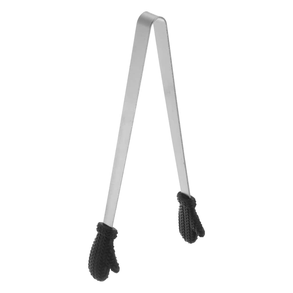 Mini Food Tongs 14cm Gloves Shape Stainless Steel with Silicon Tips - 5.5"