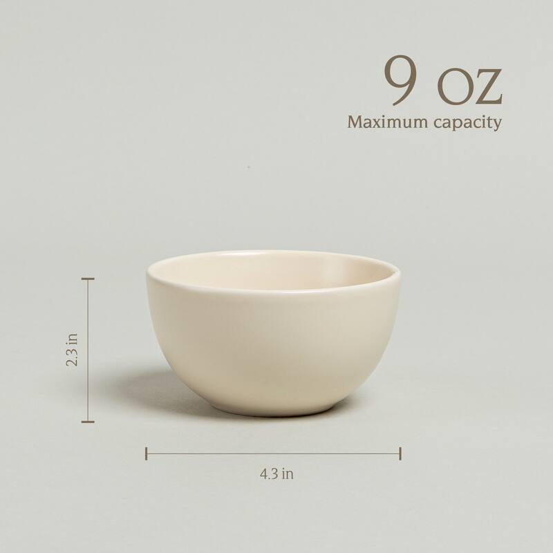 over&back Coupe 9oz Semi-Matte Stoneware Mini Bowls