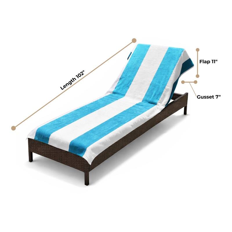 Superior Cotton Cabana Stripe Standard Size Towel/ Chaise Lounge Chair Cover