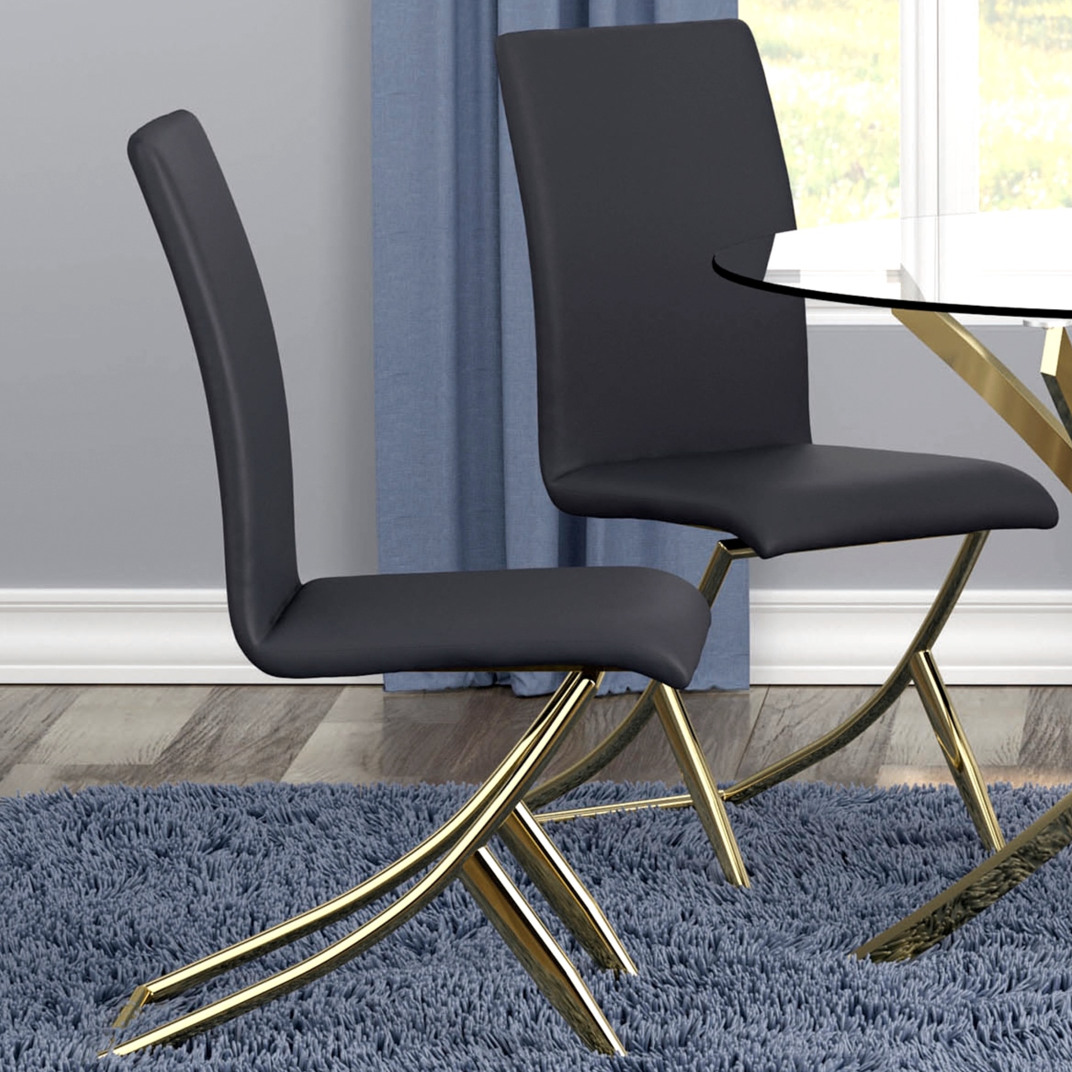 Black and sales brass chair