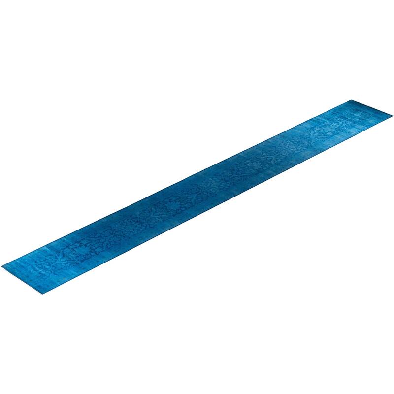Vibrance, One-of-a-Kind Hand-Knotted Runner Rug - Blue, 2' 7" x 21' 10" - 2' 7" x 21' 10"