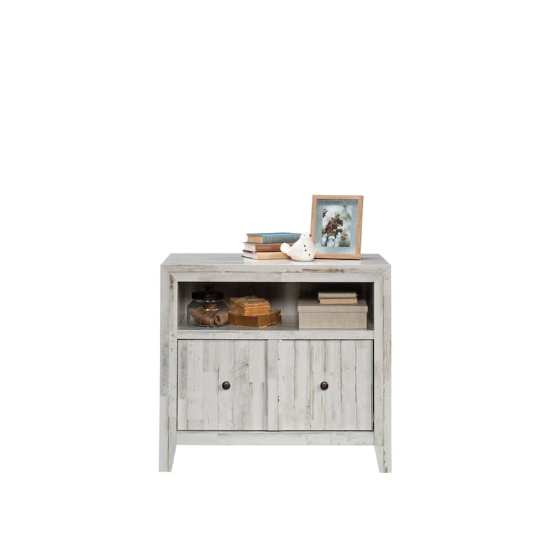 Wood Lateral File with Clutter-Free Design, White
