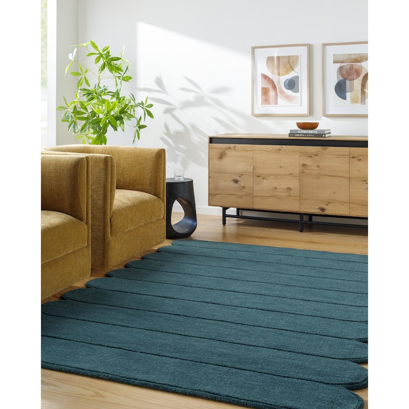 Livabliss Mystique Modern & Contemporary Geometric Area Rug - Teal - 2' x 3'