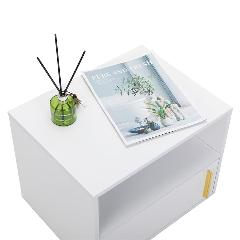 Wall-Mounted Wood Nightstand with Swing Door (Set of 2)