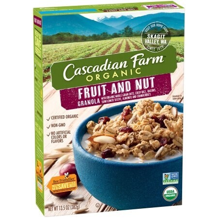 Cascadian Farm Organic Granola - Fruit and Nut - Case of 6 - 13.5 oz.
