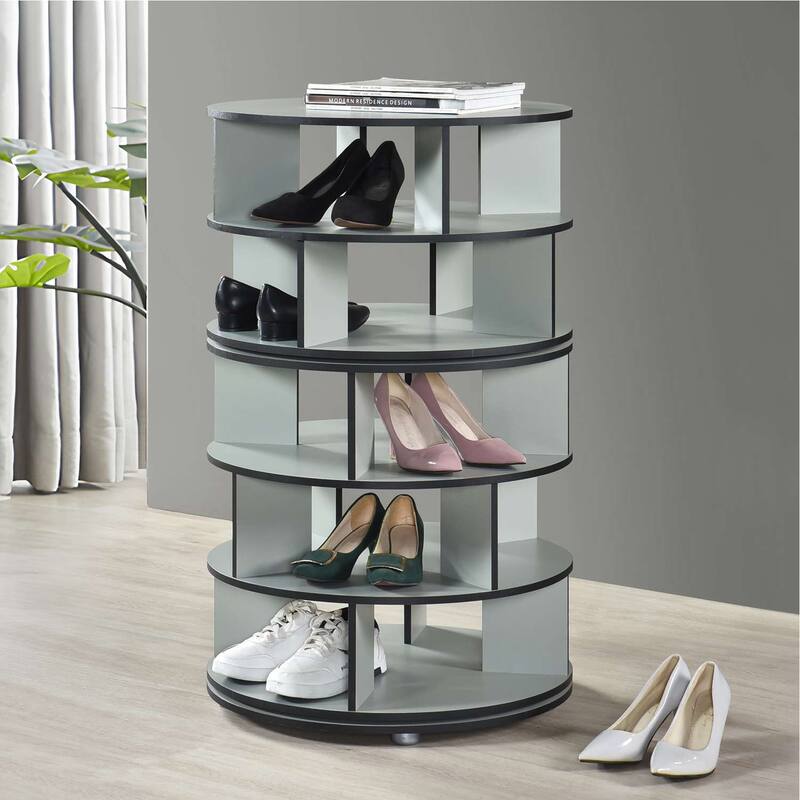 5-Tier Revolving Shoe Rack - Green