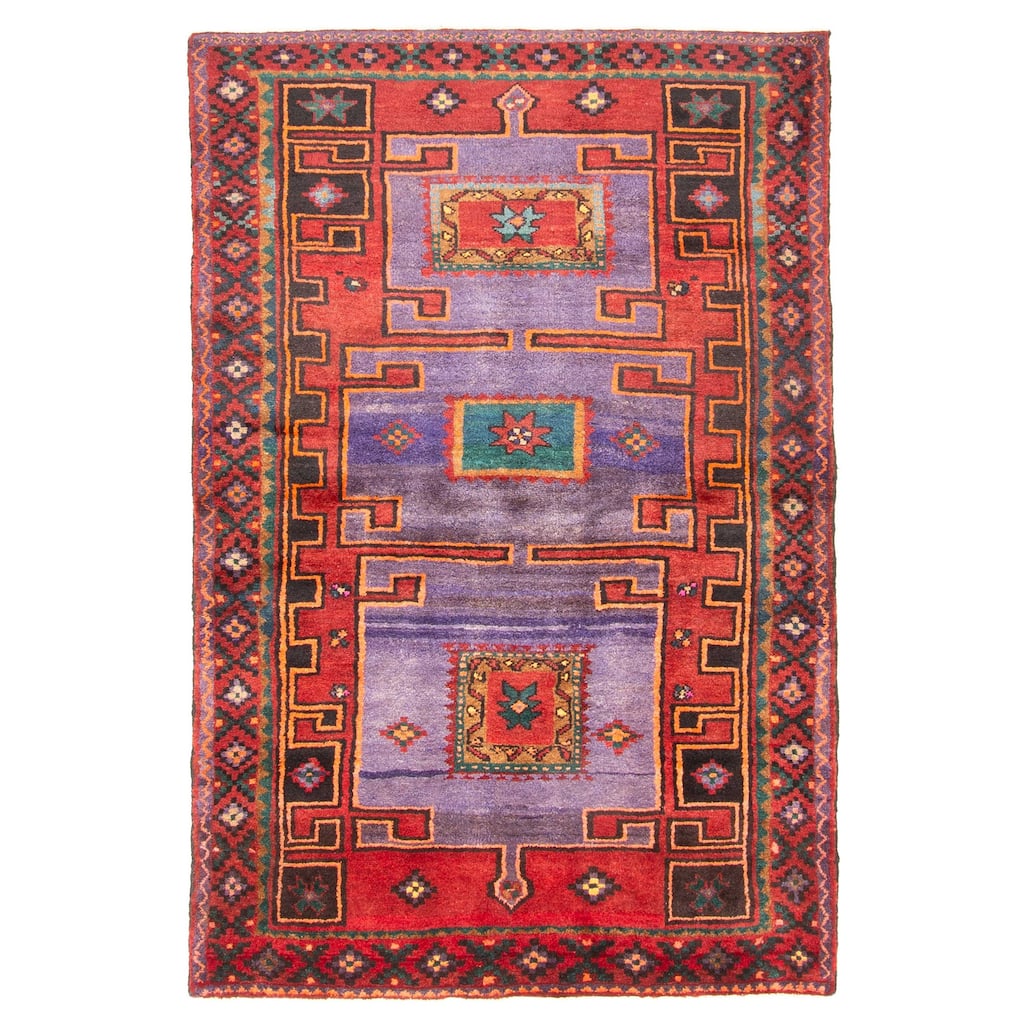 ECARPETGALLERY Hand-knotted Konya Anatolian Navy Wool Rug - 4'4 x 6'6