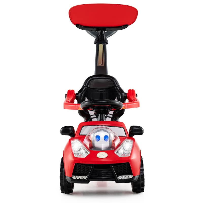 Baby Walking Car with Interactive Lights Horn Sounds and Storage Compartment for Toddlers - 38" x 16" x 35.5"