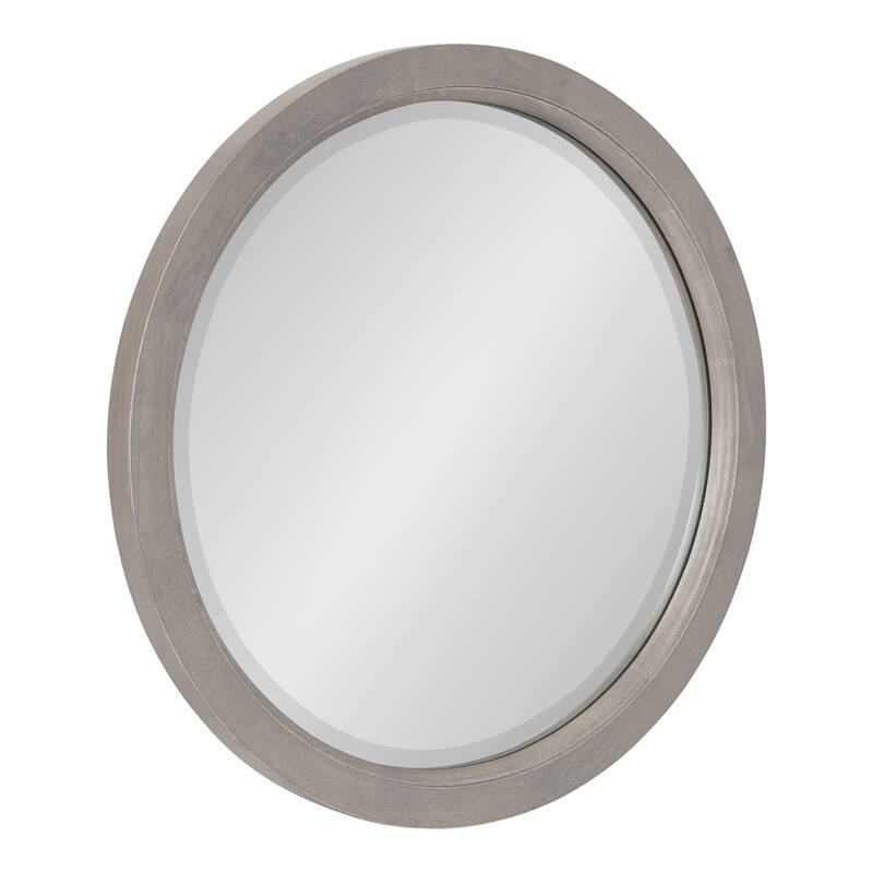 Kate and Laurel Hogan Round Framed Wall Mirror - 18" Diameter - Gray
