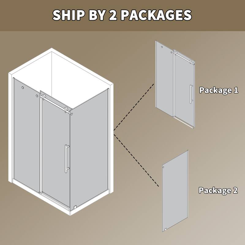 Modland 56-60" Sliding Shower Door, 5/16" ANSI Glass, 304 Stainless Steel Hardware, Leak-Proof, k Matte Black/Brushed Nickel