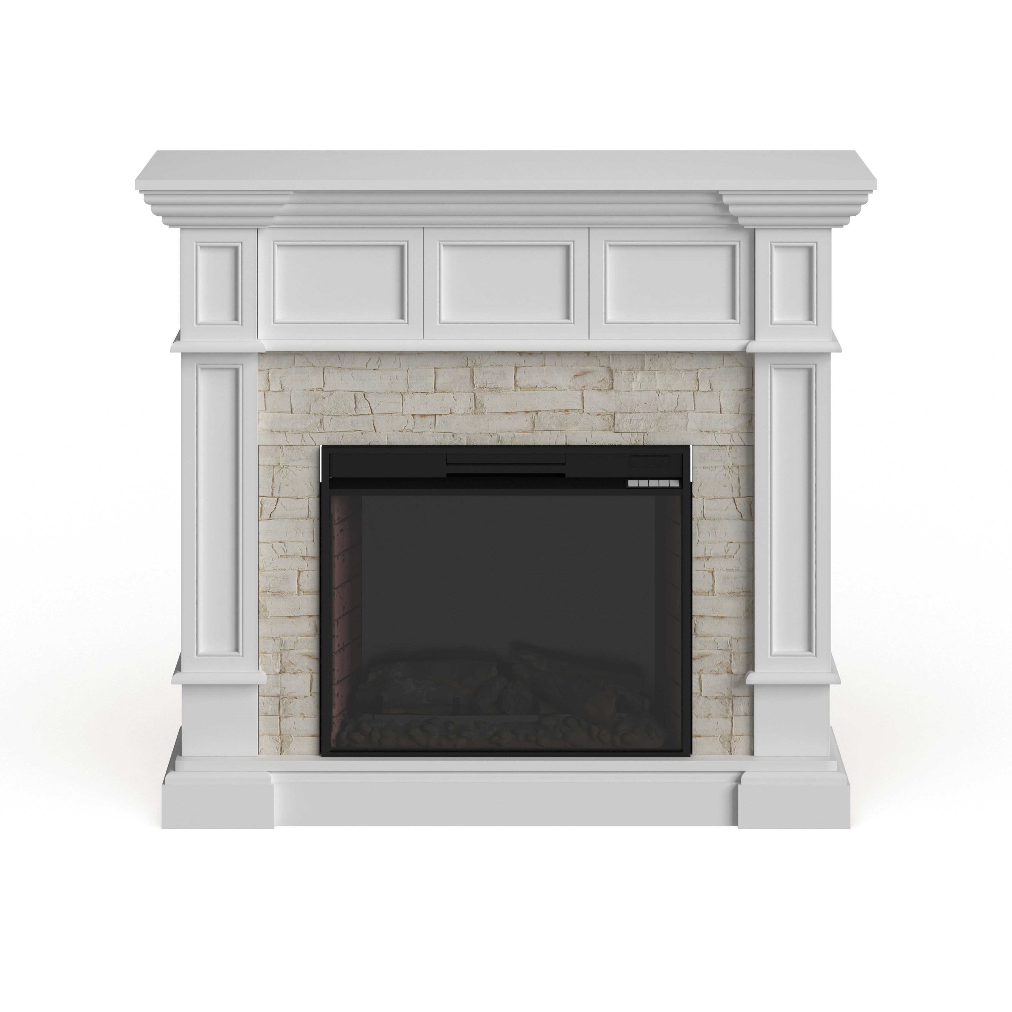 Shop Copper Grove Helianthus White Faux Stone Corner Electric