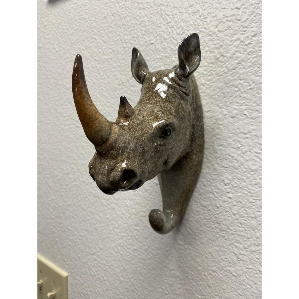 Glazed Rhino Wall Hook