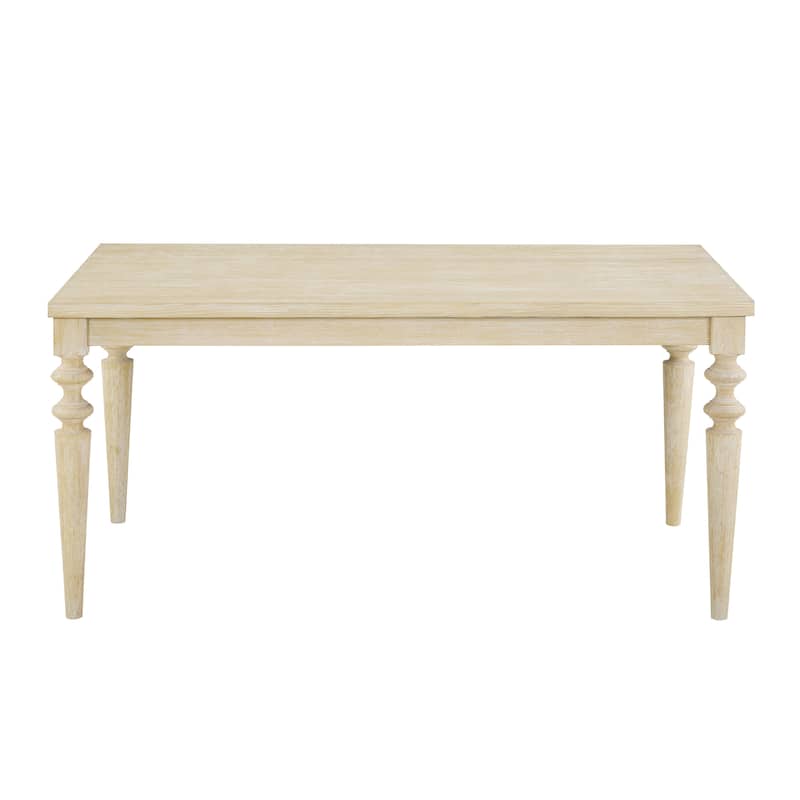 Amonia Urban Style Wired White Finish Wood Turned-Leg Dining Table