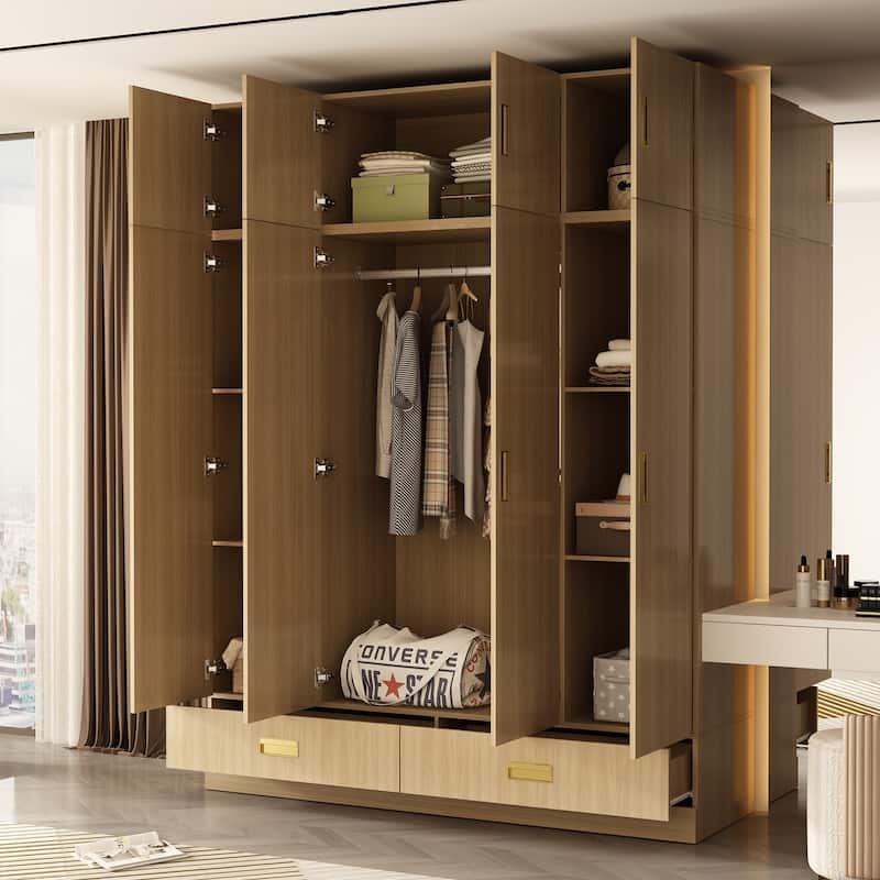 Large Wardrobe w/Optional Top Cabinet Bedroom Accent Closet Cabinet
