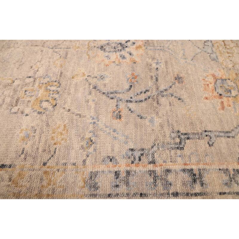 ECARPETGALLERY Hand-knotted Modern Oushak Light Grey Wool Rug - 7'10 x 9'8