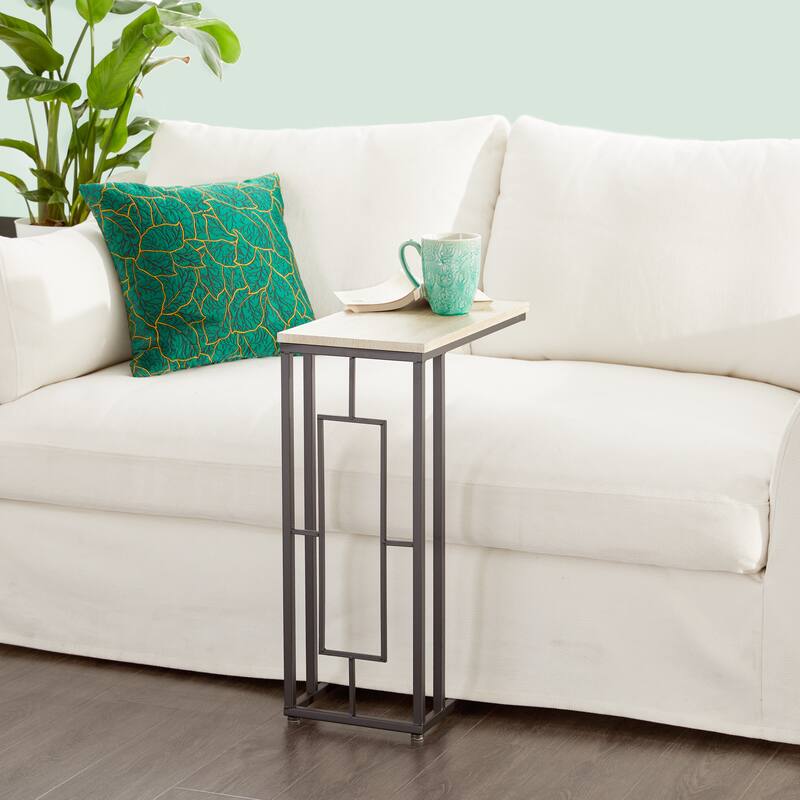 Metal C-Shaped Accent Table with Black Metal Base - Roche River Decor