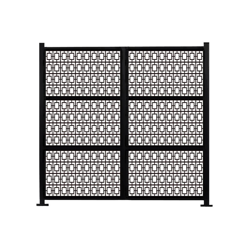 HighlanderHome Freestanding Modular Metal Privacy Screen, 6FtX 8Ft