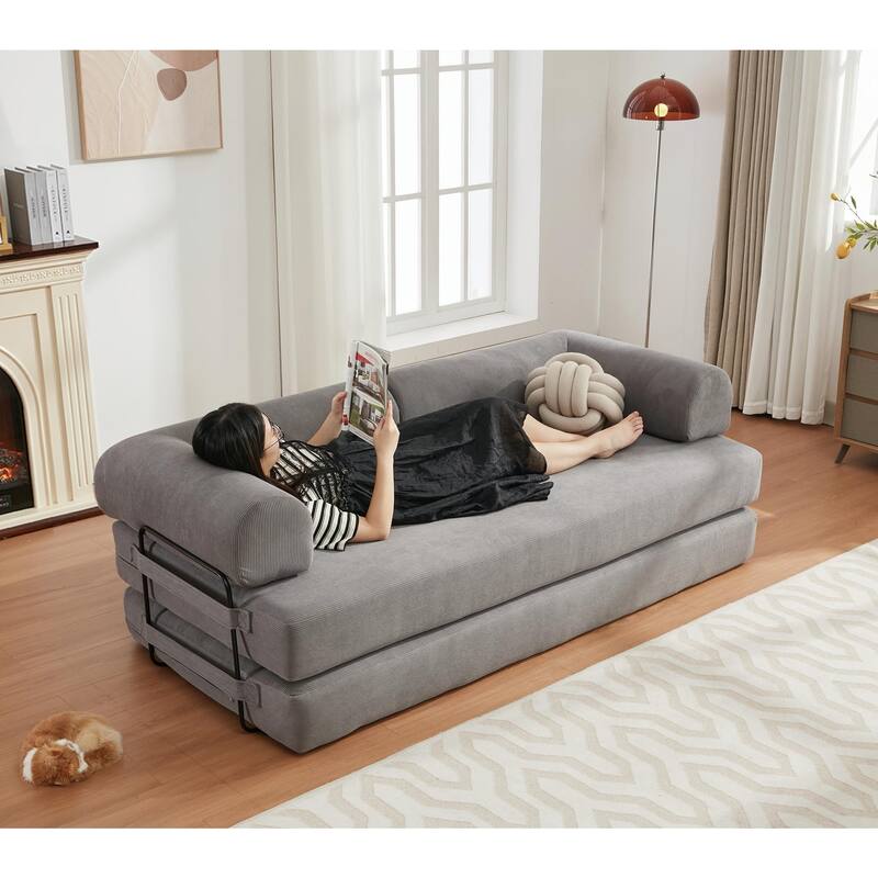 Folding Convertible Sleeper Sofa Bed with Modular Design for Living Room or Guest Room