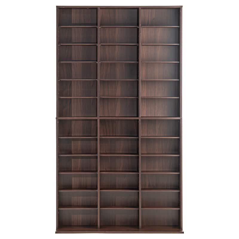 Media Storage Cabinet, DVD Cabinet with Doors and Shelves, CD Storage, Adjustable DVD Shelf, Protects & Organizes Music
