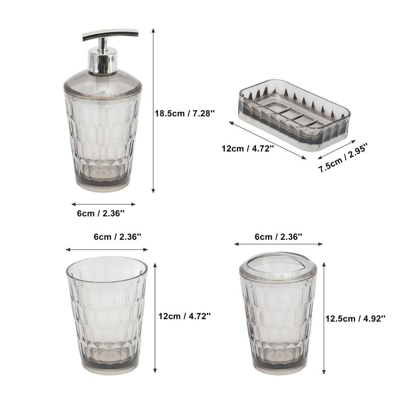 1 Set Transparent Bathroom Accessories Set for Bathroom Vanities - Gray