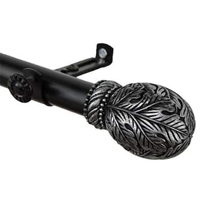 Decorative Window Curtain Rod - Tension Rod, Adjustable, Black Finish - Home Decor Hardware - 84