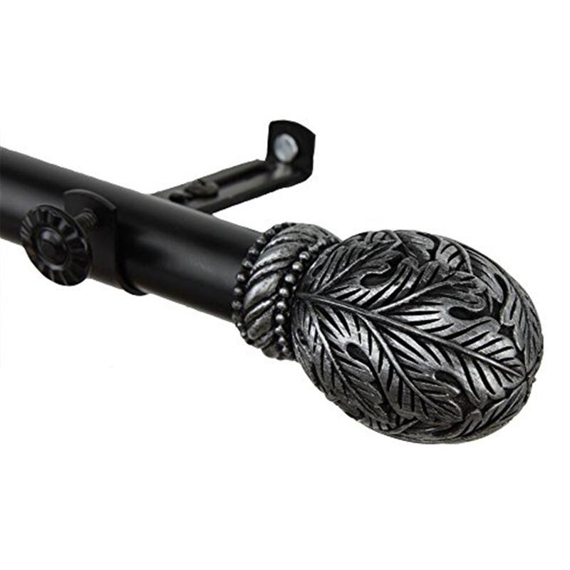 Tension Rod for Curtains, Adjustable Window Curtain Rod, Home Decor, Black Finish, 65 Inch Length - 170