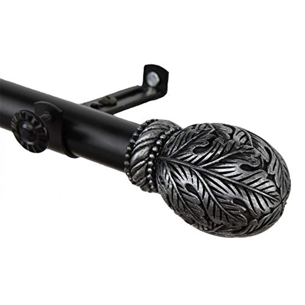 Tension Rod for Curtains, Adjustable Window Curtain Rod, Home Decor, Black Finish, 65 Inch Length - 170