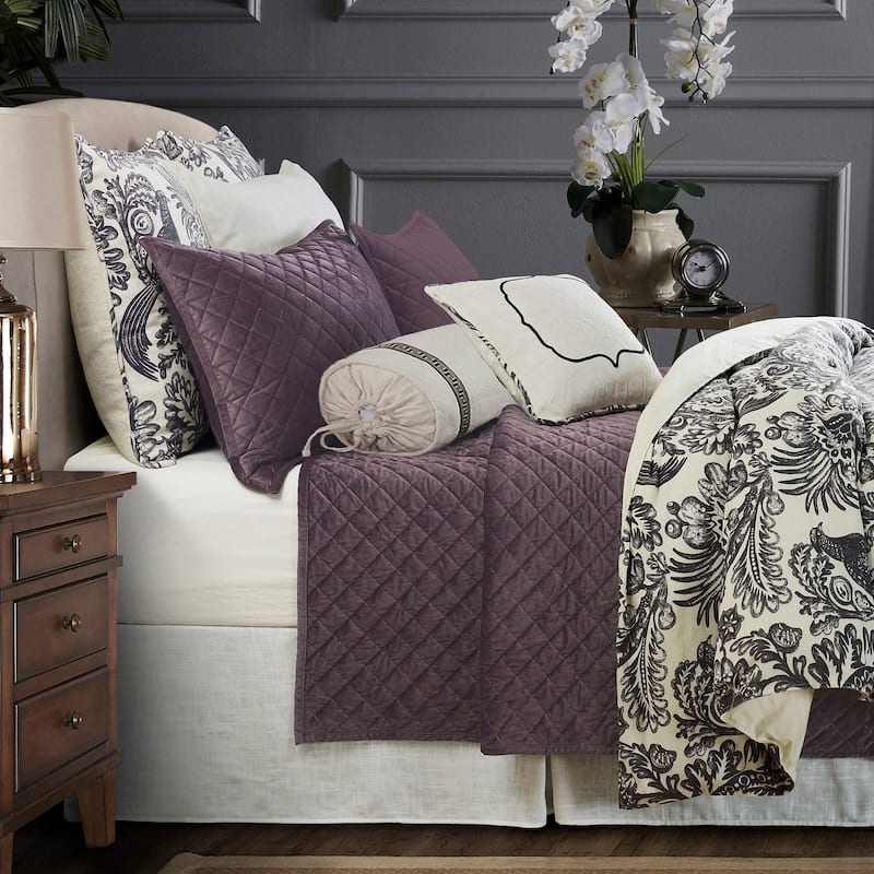 HiEnd Accents Augusta Black and White Botanical Toile Duvet Cover,1PC
