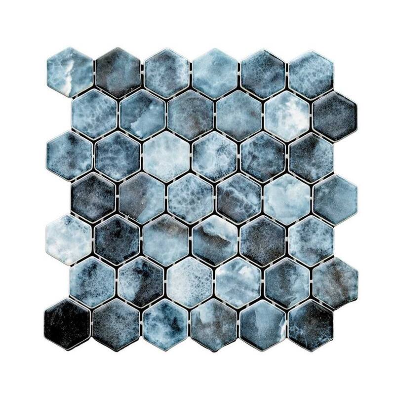 Eterna Hex 2x2 Glass Hexagon Mosaic Tile - Floor, Wall & Backsplash