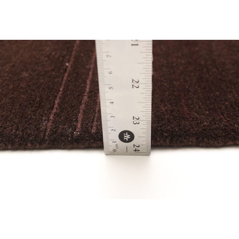 ECARPETGALLERY Hand-knotted Opulence Dark Brown Wool Rug - 3'4 x 12'6